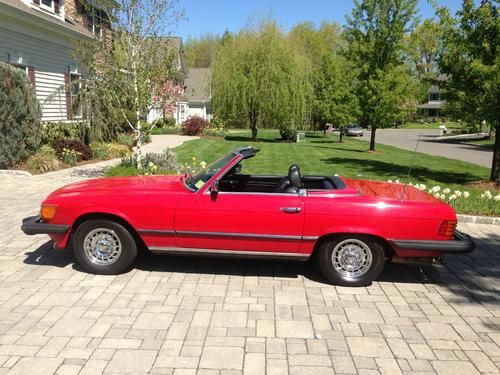 1983 Mercedes Benz 380SL Convertible, Red with Black Interior, US $10,300.00, image 7