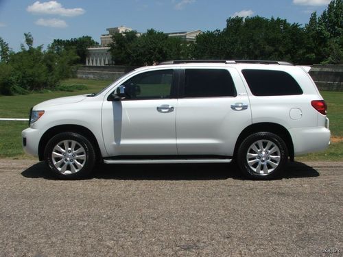 11 sequoia platinum 2wd pearl white nav roof tv quads 20's 33k immaculate