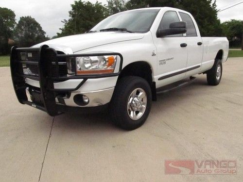 06 slt ram2500 6spd 4x4 5.9l cummins diesel lwb 20mpg tx-owned bed-liner clean