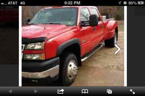 2007 red chevrolet silverado 3500 4x4 crew cab nice! loaded!