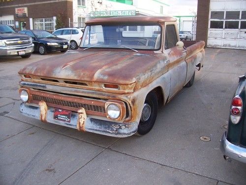 1966 c10 shortbed fleetside patina rat rod hot rod fleet side short bed swb