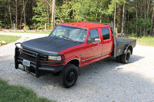 1995 ford f-350 drw cc flat bed 4x4 dually crew cab 7.3 powerstroke turbo diesel