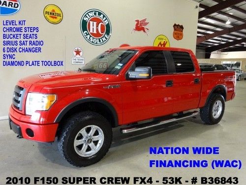 2010 f150 super crew fx4,v8,c/a intake,6 disk cd,sync,mb whls,53k,we finance!!