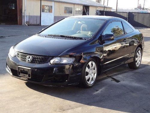 2009 honda civic lx coupe damaged salvage runs! cooling good economical l@@k!!