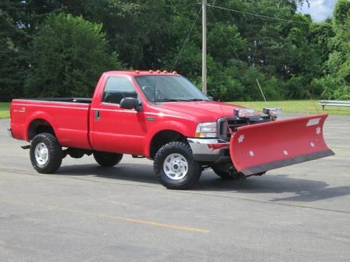 2003 ford f-350 sd xlt 4x4 western snow plow truck 43k miles regular cab clean !