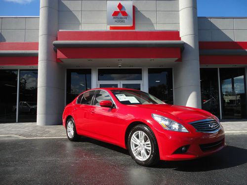 Infiniti g37x 2011 awd red all-wheel drive sedan clean daytona kia florida