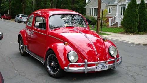 Beautiful red 1964 vw beetle 1.6l dual port, 4-speed