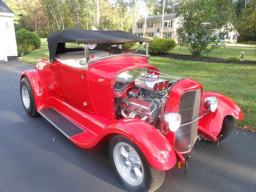 1929 ford model a roaster, street rod, convertible, california red, 350 engine
