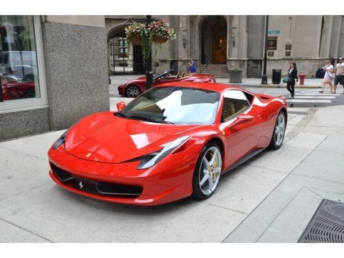 2010 ferrari 458 italia coupe red over tan 1 owner car!!! only 2800 miles!!!