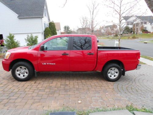 2005 nissan titan, crew cab, 2wd, red, 163,000 miles, one owner (856)379-7433