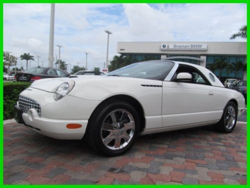 02 whisper white 3.9l v8 tbird convertible with hard top *chrome wheels *low mi