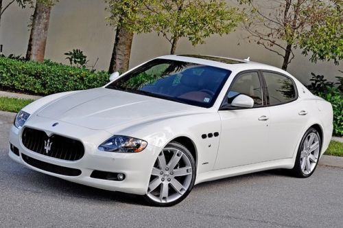 2012 maserati quattroporte s! 1 owner 9800 miles! white/chocolate!!