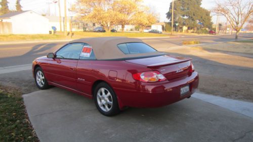 2002 toyota solara sle v6 convertable red/tan/tan top