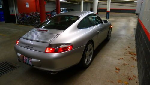 Arctic silver/black leather beautiful 2002 porsche carrera coupe w/49.4k mi.