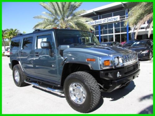 06 slate blue hummer h-2 6l v8 5-pass suv *dvd video *chrome wheels *skid plate