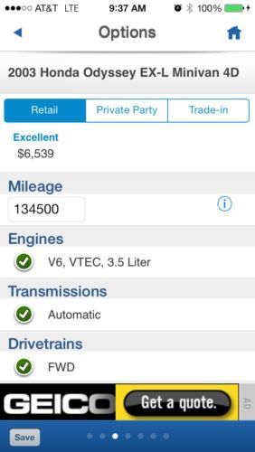 2003 Honda Odyssey EX-L Mini Passenger Van 5-Door 3.5L, image 6
