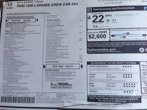 New 2014 Ram 1500 Laramie 4x4 Eco Diesel Black, US $49,810.00, image 17