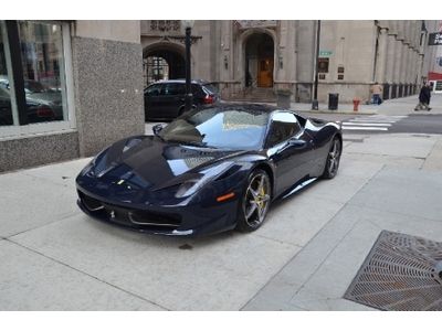 2011 ferrari 458 italia coupe pozzi blue 1 owner 5k miles!