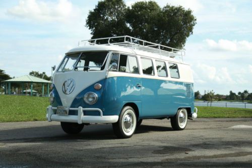 1966 vw volkswagen bus blue