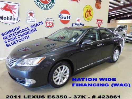 2011 es 350,sunroof,htd/cool lth,6disk cd,park sensors,17in whls,37k,we finance!