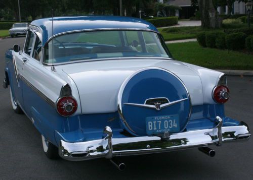 Restored two tone coupe- 1956 ford fairlane club sedan - 80k orig mi