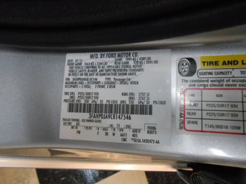 2012 Ford Fusion SEL Leather 40K NO RESERVE Salvage Rebuildable Damaged Project, image 64