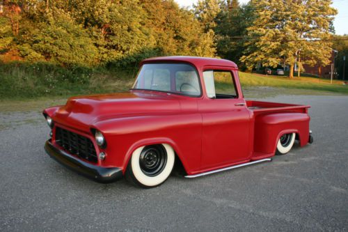 1956 chevrolet 3100 big window - stepside - bagged - paint - interior - hot rod