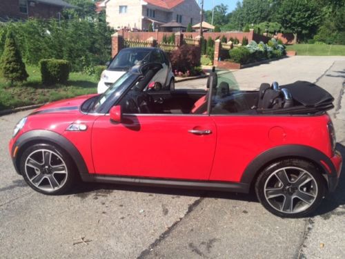 Cherry red mini cooper s convertible