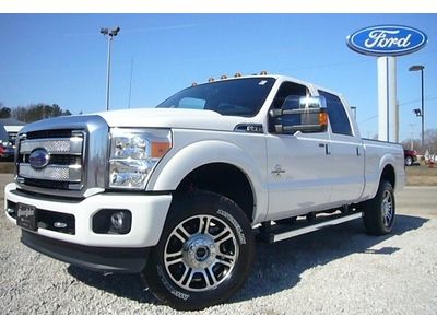 Platinum white 13 buckets sync mytouch diesel powerstroke 4x4 awd 20 nav gps ton