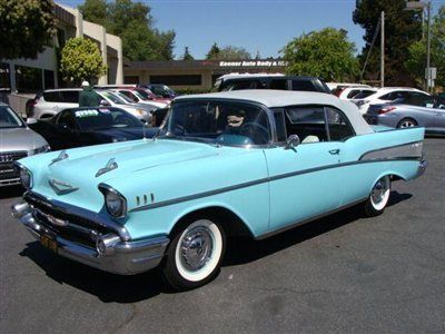 2 owner, california black plate, 1957 chevy bel air convertible, excellent shape