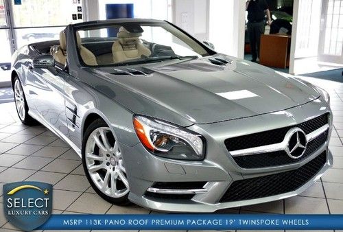 Msrp $113k sl550 pano roof p1 wood/leather steering keyless go 1k miles like new