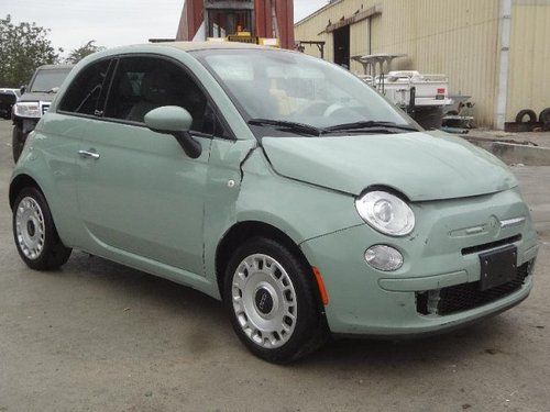 2012 fiat 500 convertible pop damaged rebuilder economical nice color wont last