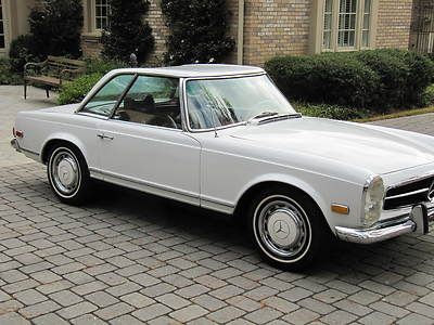 1970 mercedes 280sl white over red 3 owner original window sticker all records