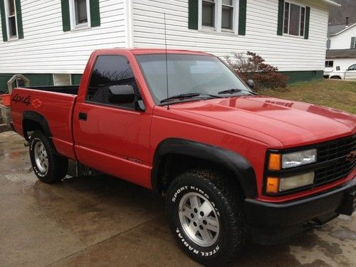 1991 chevrolet c1500 sport fleetside pickup 4x4 red one owner