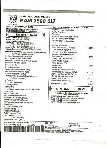 2004 DODGE 1500 PICKUP TRUCK, image 16