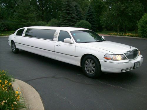 2003 lincoln town car - white 120" stretch by tiffany limousine, limo