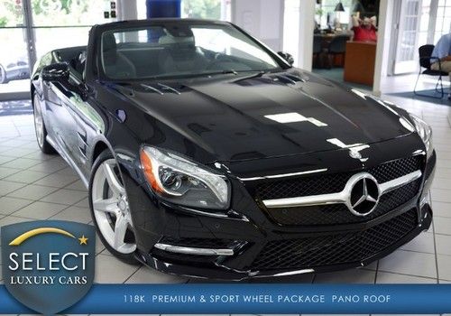 Msrp $119k sl550 sport wheel pkg p1 pkg pano roof black on black 500 miles!!