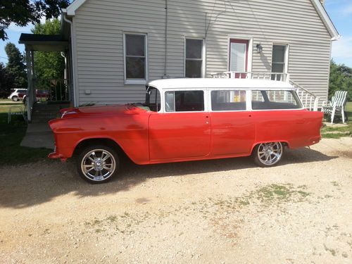 55 chevy wagon . 210 . 150 . bel air . rat rod . gasser .