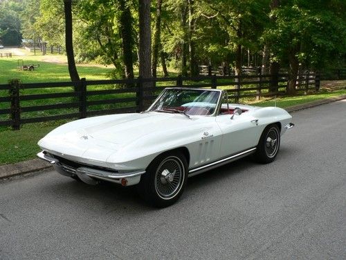 1965 chevrolet corvette convertible 4 speed white red superb condition 20k miles