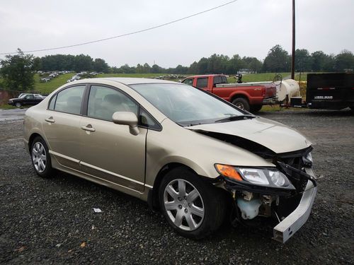 2007 honda civic lx sedan 4-door 1.8l wrecked salvage rebuilder rebuildable