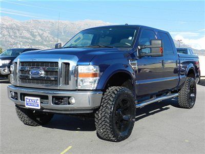 Ford crew cab powerstroke diesel lariat 4x4 custom lift wheels tires navigation