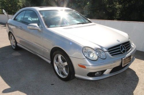 03 clk500 silver blue leather sunroof 55k miles coupe texas automatic clk 500