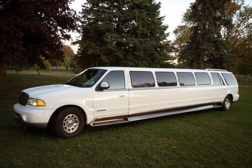 1999 limousine lincoln navigator 175" 14-passenger limo coach bus suv new roof