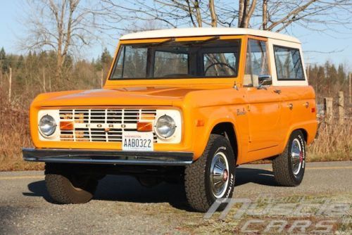1975 ford bronco un-cut survivor 302 v8, power steering, grabber orange