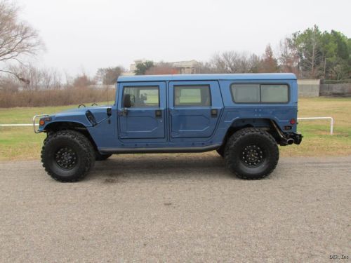 96 hummer h1 wagon 4x4 6.5l v8 turbo diesel 97k blue/tan lthr 1-ownr