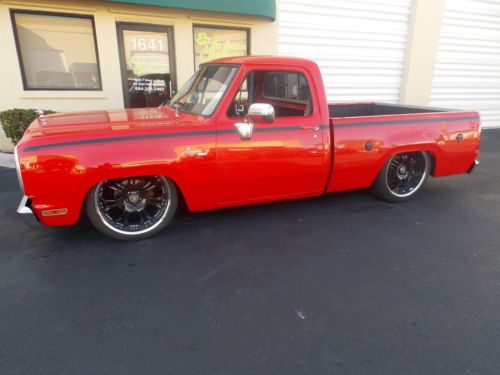 Shop truck bagged dodge d150 pickup shortbed mopar air ride rat project rod