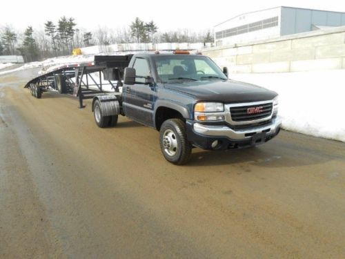 Gmc sierra 3500 dually truck and trailer car hauler 53ft kaufman duramax diesel