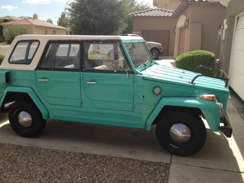 1974 volkswagon thing turquoise with white removable hardtop