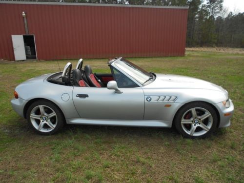 1997 bmw z3 roadster, custom interior (black and red), silver exterior