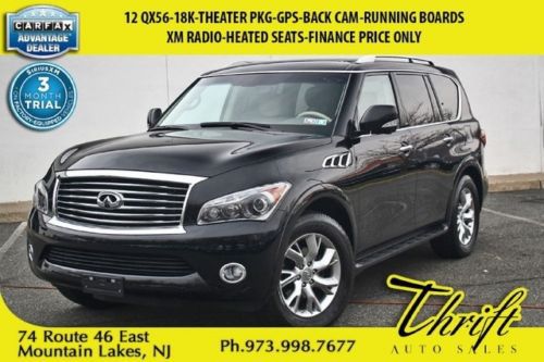 12 qx56-18k-theater pkg-gps-back cam-xm radio-heated seats-finance price only